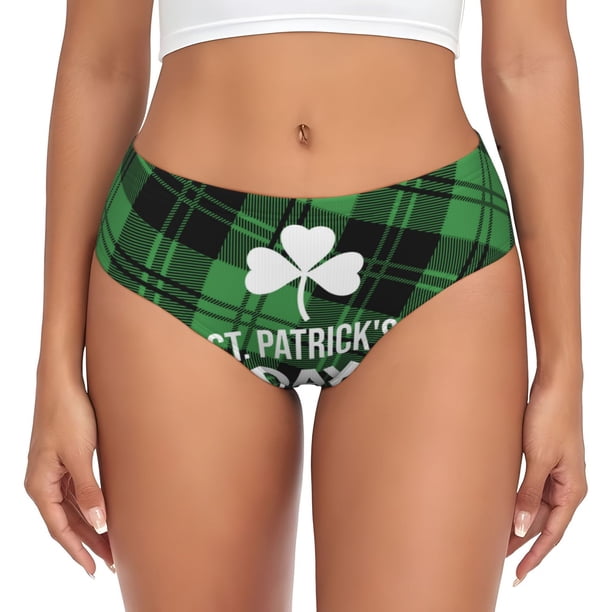 Balery St Patrick's day Ropa Interior de Algodón para Mujer con Dibujo – Braguitas Cómodas y Elásticas, Estilo Clásico-Medium