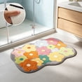 thumbnail image 4 of Antqov Bath Mat, 16x24" Soft Cute Bathroom Rugs Non Slip Washable Colorful Flower Bathroom Mat for Indoor Home Bathroom Floor, 4 of 6