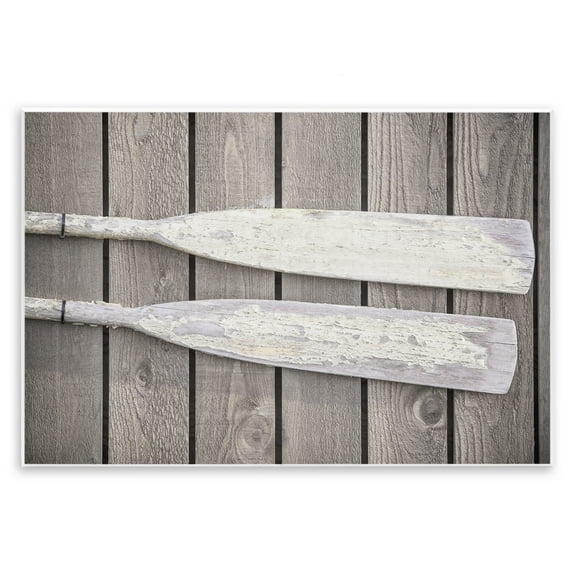 Stupell Industries Rustic Oars Pair Nautical & Beach Photography Unframed Art Print Wall Art, 15 x 10
