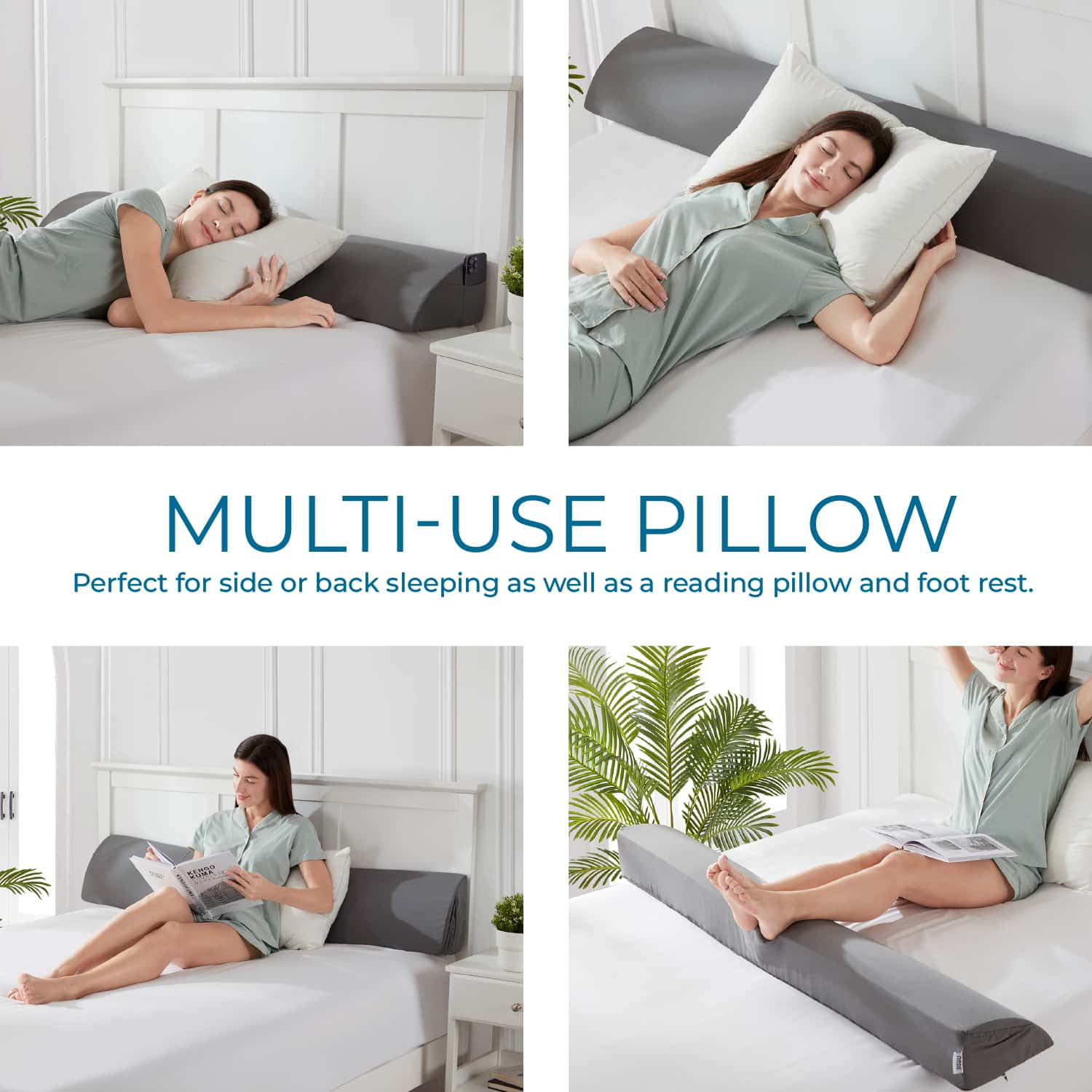 Virtu Bed Wedge Pillow for Headboard, Mattress Gap Filler Headboard Pillow, Twin Size