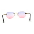 thumbnail image 2 of Art Nouveau Luxury 90s Rimless OG Oval Sunglasses Gold Purple Pink Gradient, 2 of 4