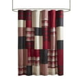thumbnail image 2 of Woolrich Sunset 100% Cotton Printed Plaid Pieced Shower Curtain, Lined 72x72 inch, Red, 2 of 5