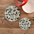 thumbnail image 2 of Dark Green Leaves Vines Trivet Mats Pot Holders Cotton Woven Non-Slip Heat Resistant for Hot Pots Pans Pats for Cooking Baking Set of 2, 2 of 7