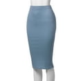 thumbnail image 4 of SSOULM Women's Stretchy Fitted Midi Pencil Skirt with Back Slit and Plus Size, 4 of 4