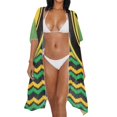 thumbnail image 3 of HELLHERO Geometric Shapes Bathing Suit Cover Up High Quality Fabrics Casual Free Size Long Kimono Cover Ups for Swimwear Women for Womens, 3 of 6