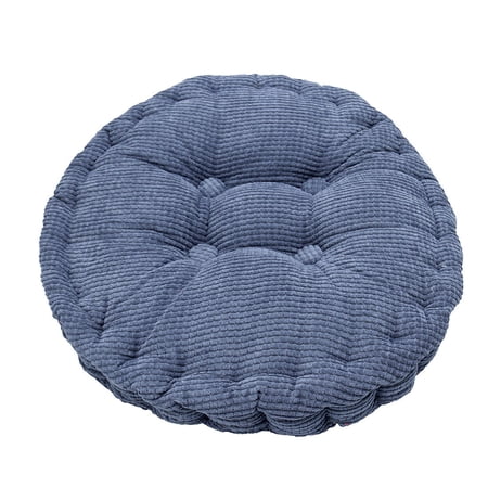 Unique Bargains Corduroy Thickened Round Floor Chair Seat Cushion Pad Navy Blue