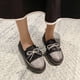 thumbnail image 2 of Amzcrzy Zapatos de mujer,Zapatos de mujer,Zapatillas de mujer, Zapatos planos de corte bajo para mujer, con lazo, de moda, con un solo pedal. Sandalias Mujer Zapatillas De Casa, 2 of 7