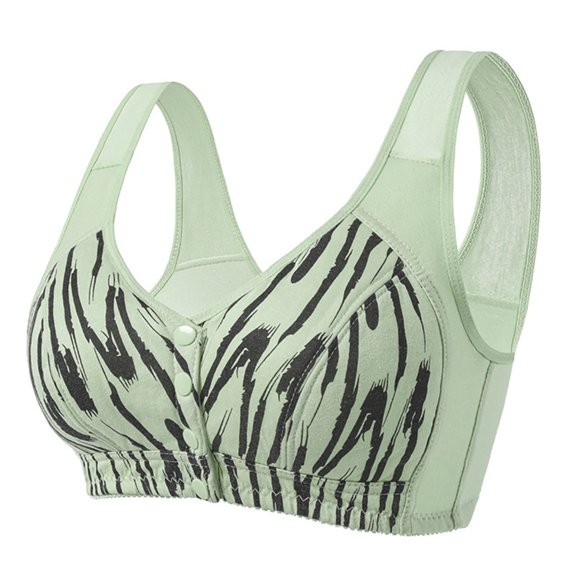 ALLLIST Wireless Womens Bras Front Closure Green Sleep Striped Push up T Shirt Ladie's Bras Size 34-46
