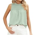 thumbnail image 1 of Mrat Débardeurs pour Femmes Mode Imprimée Col Rond T-Shirt Confortable Ample Sans Manches Blouse Décontractée Débardeurs Athlétiques S-173 Vert G, 1 of 5
