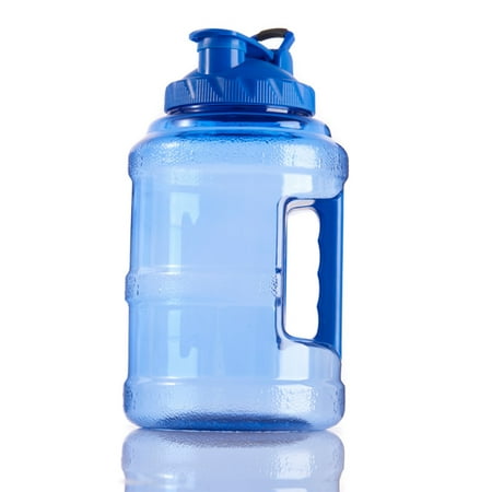 

HRSR 2.5 Lite Big Capacity Lightweight BPA Free Plastic Gym Sports Water Bottle Outdoor Camping Hydrate Container Training Drinking Water Jug with Flip up Cap(Blue)