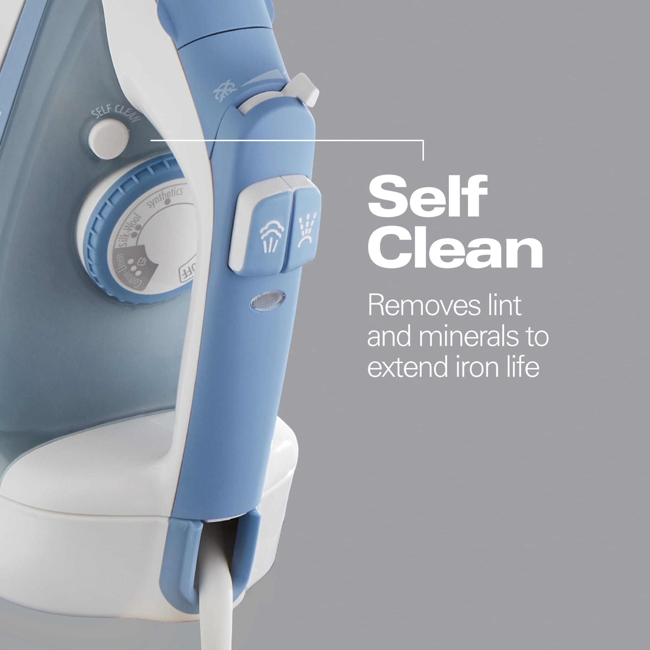 Hamilton Beach Durathon Clothing Iron, Steam Iron for Clothes with Durathon Nonstick Soleplate, White