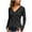 Black, variant on XFLWAM Women Solid Color Shirts Deep V-Neck Long Sleeve Casual Slouchy Loose Blouses Faux Button Lightweight Pullover Top Black S