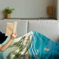thumbnail image 3 of Tropical Soft Flannel Fleece Blanket, Jellyfish in the Ocean by Palm Tree Island Exotic Cloudy Seascape Season Scenery, Cozy Plush for Indoor and Outdoor Use, 50" x 60", Multicolor, by Ambesonne, 3 of 5
