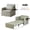 Gray, variant on Adult Sleeper Chair Bed, 3-in-1 Convertible Sofa Chair Bed Pull-out Sofa Bed, Convenient Folding Tray Table with USB and Type-C Charging Ports for Living Room,LIGHT-GREY,Leather