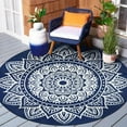 thumbnail image 5 of Aonewoe Round Outdoor Rugs 8Ft Waterproof Patio Plastic Straw Rug Reversible Camping Carpet Indoor Outdoor Area Rug for Patio,Deck,Balcony,Picnic,Beach,Outside, 5 of 8