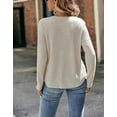 thumbnail image 3 of Womens Tunic Tops Ribbed Knit Long Sleeve Shirts Crewneck Lace Shoulder Elegant Blouses Tee Shermie, 3 of 5