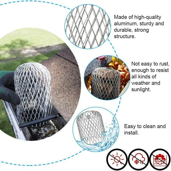 ShenMo 6 Pieces Gutter Drainage Sheets Filter Drainage Net Gutter Protector Metal Gutter Protector Gutter Board for Home, Eave, Ditch, Sewer
