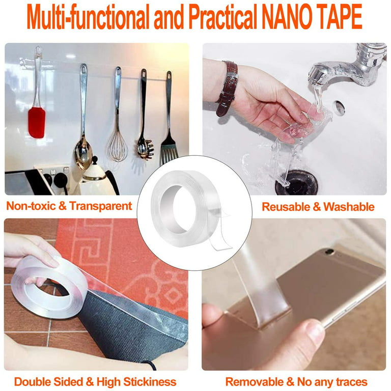 nano magic Tape gel grip Traceless Removable Clea Double-Sided Adhesive  washable