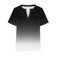 thumbnail image 6 of Plus Size Tops for Women Summer Casual V Neck Short Sleeve T-Shirts Loose Comfortable Gradient Tee (M, Black), 6 of 6