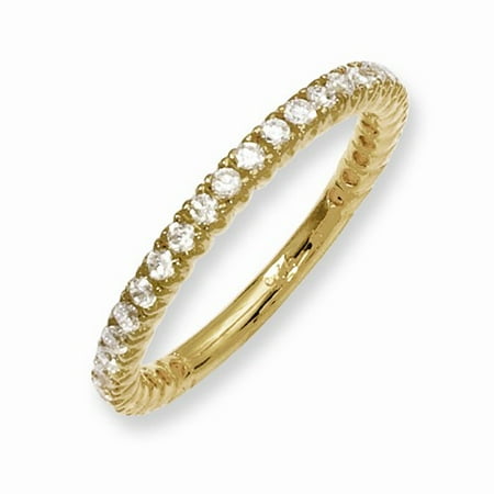 - Sterling Silver Yellow Plated with CZ Ring