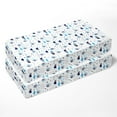 thumbnail image 7 of Crib or Toddler Bed Fitted Sheet 100% Cotton Percale, Woodlands Aqua/Navy/Grey, 7 of 7