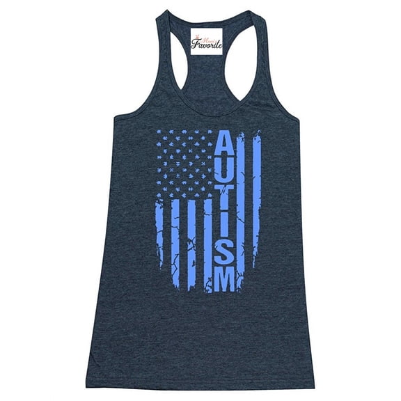MmF - Women's Racerback Tank Top, up to Women Size 2XL - Autism Flag