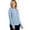 Blue Fog, variant on Women's Button-Down Knit Shirt Bright White L