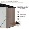 thumbnail image 4 of Sunmthink 4 x 6 ft Outdoor Metal Storage Shed with Double Lockable Door, Brown, 4 of 6