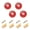 White Hearts Sprinkled on Red, variant on JIALIOU Kitchen Cabinet Knobs Round Zinc Drawer Pulls, White Hearts Sprinkled on Red, 4 Pack