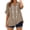 Khaki, variant on Women's Embroidered Cotton Linen 3/4 Sleeve Button Down Shirt, Casual Blouse for Summer Daily Wear, Lightweight and Breathable Red XXL