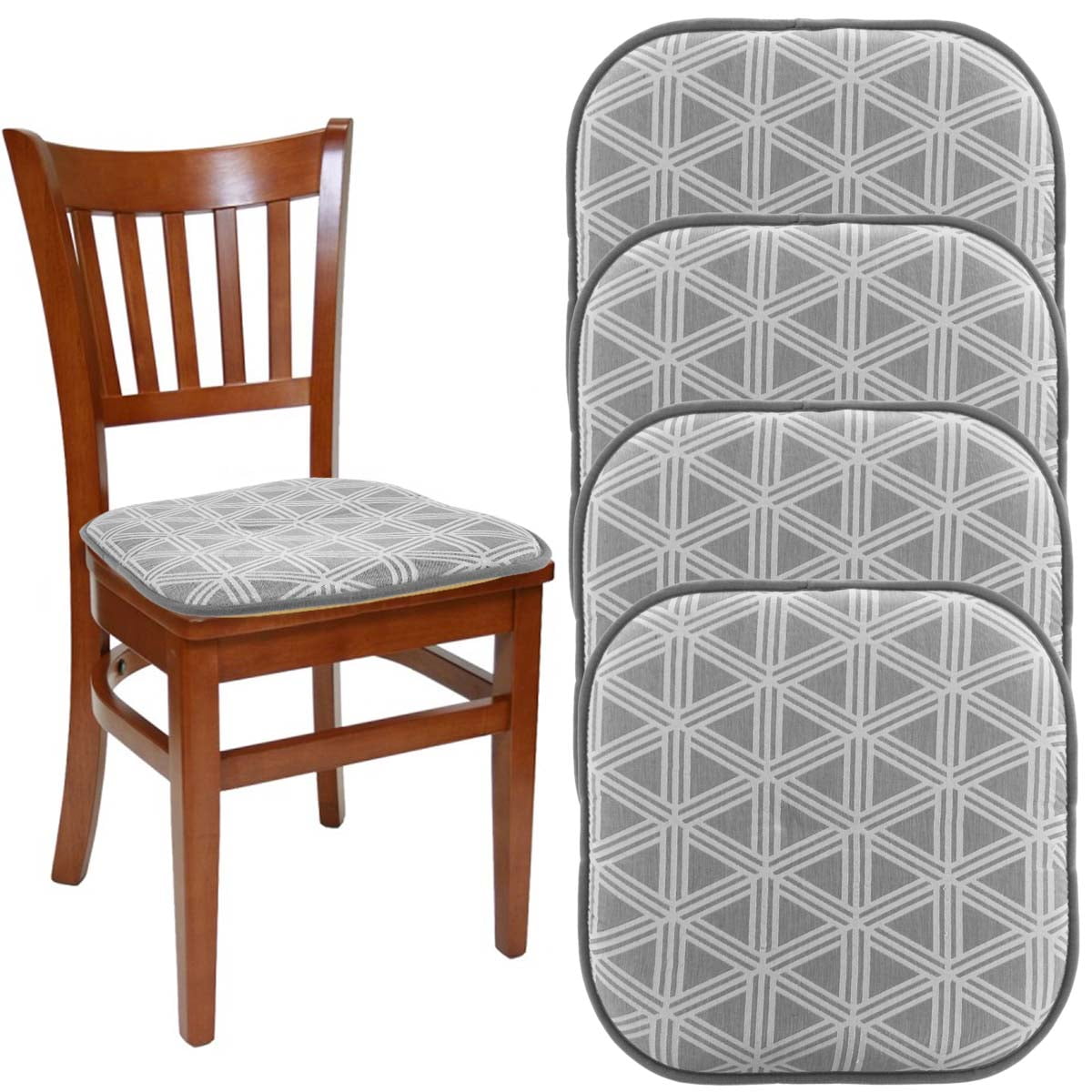 Dream Home Set Of 4 Gripper Chair Pads For Office Chairs Grey