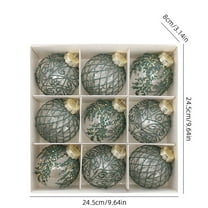 CuiLiyq Christmas Ball Ornaments, 9 PCS Transparent Painting Christmas Ball for Xmas Tree DIY Craft Gifts, for Home Holiday Wedding Party Decorations (Green)