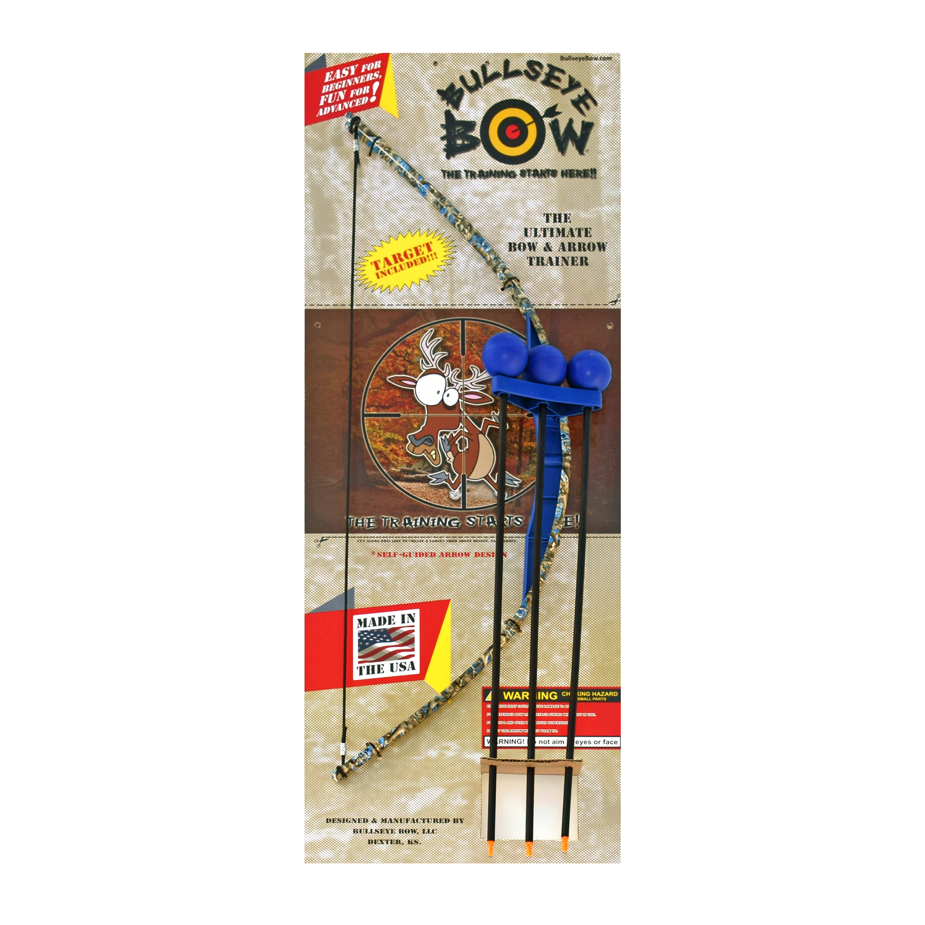 Bullseye Bow Indoor/Outdoor Toy Bow & Arrow Set (Soft & Safe) Blue