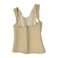 thumbnail image 4 of Corset Latex Waist Trainer Corset Zippered Tummy Control Sport Workout Body Shaper with 15 Bones Womens Corset Top Beige XS, 4 of 4