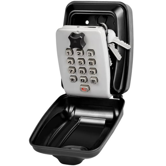 Key Lock Box for Outside Wall Mount, Waterproof Security Digit Combination Lockbox, Black