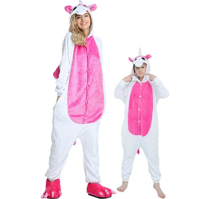 Pijamas de franela de dibujos animados para niños y niñas, conjuntos de pijamas de León, unicornio y cerdo, ropa de dormir de animales, Onesies de invierno, nuevo xuanjing unisex