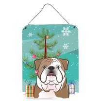 Caroline's Treasures BB1591DS1216 Christmas Tree and English Bulldog  Wall or Door Hanging Prints, 12x16, multicolor