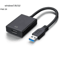 thumbnail image 2 of USB to HDMI Adapter, USB 3.0/2.0 to HDMI Video Audio Adapter, 1080P HD Video Graphics Cable Converter for PC Laptop HDTV TV Compatible with Windows XP/7/8/8.1/10 - Black, 2 of 5