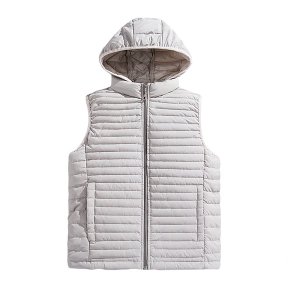 Men’s Winter Hooded Puffer Vest Thick Quilted Insulated Down Filled Sleeveless Jacket Zip Up Warm Coat with Pockets Detachable Hood