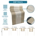thumbnail image 7 of Table Runner Dresser Scarves 120 Inch Long, Farmhouse Khaki and Vintage Brown Color Block Striped Linen Dining Table Runners Burlap Texture Tabletop Scarf for Wedding Holiday Party Kitchen, 7 of 7