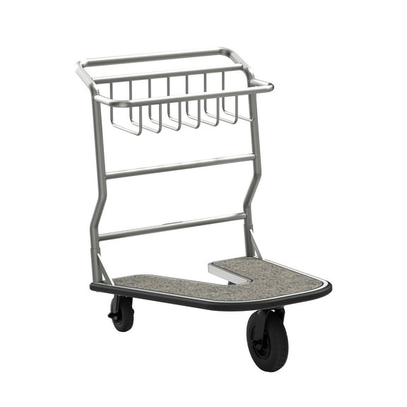 Suncast SUAMLCNC600 Nesting Luggage Cart with Carpeted Platform, 300 lbs Capacity, 27 x 37 x 37.5 in., Silver & Black