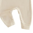 thumbnail image 4 of YDFCWXW Baby Boy Girl Checkerboard Jumpsuit Long Sleeve Pocket Onesie Bodysuit (Beige, 6-12 Months), 4 of 5