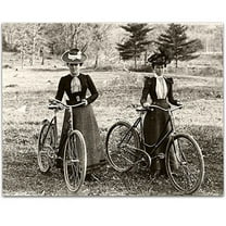 Lone Star Art Bicycle Riders Victorian Women 1890s Vintage Photo - 11x14 Unframed Print - Perfect Home Decor or Gift for Female Bicyclists