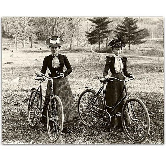 Lone Star Art Bicycle Riders Victorian Women 1890s Vintage Photo - 11x14 Unframed Print - Perfect Home Decor or Gift for Female Bicyclists
