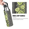 thumbnail image 4 of Yayeee 20oz Double Wall Stainless Steel Water Bottle with Flip Straw, Green Flowers, 4 of 7