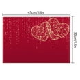 thumbnail image 3 of Pink Love Heart Valentine's Day Placemats - 12x18 Inch Valentine Seasonal Holiday Linen Table Mats Insulation Mat Western Mat Candlelight Dinner Decoration for Party Kitchen Dining Decor, 3 of 6
