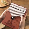 thumbnail image 4 of Piano de pulgar de 21 teclas instrumento Musical Mbira de madera maciza Piano de dedo portátil de África para niños principiantes y adultos Barbie Nuevos Originales, 4 of 9