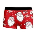 thumbnail image 5 of Mens Christmas Underwear Funny Novelty Holiday Boxers Briefs Snowman Reindeer Graphic Holiday Shorts Men Lingerie, B05 Watermelon Red, Size XL, 5 of 6