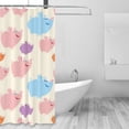 thumbnail image 2 of Shower Curtain, Artistic Cute Cartoon Pig Waterproof Fabric Plastic Shower Curtain, Drying Fast Bathroom Curtain with 9 Buttonholes, Ruffle Shower Curtain 60x72in, 2 of 8