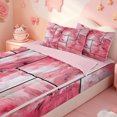 thumbnail image 3 of meiyoeat Pink Marble Patchwork Art Zipper Twin Comforter Sets with Fitted Sheet and 2 Pillowcases,Abstract Geometric Print Zipper Bedding Set,Pink Reversible,4-Piece, 3 of 7